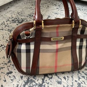 Burberry bridle house check small orchard bowling purse